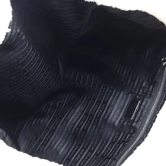 Prada 1 Bg130 Spugna Polyester Cowhide Triangle Logo Soft Terry Leta Ring Logo - Picture 8 of 12